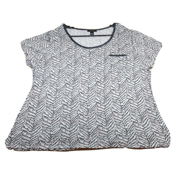 Midnight White Gray Light Pink Zebra print XXL T-shirt with front pocket Women's - Picture 1 of 12